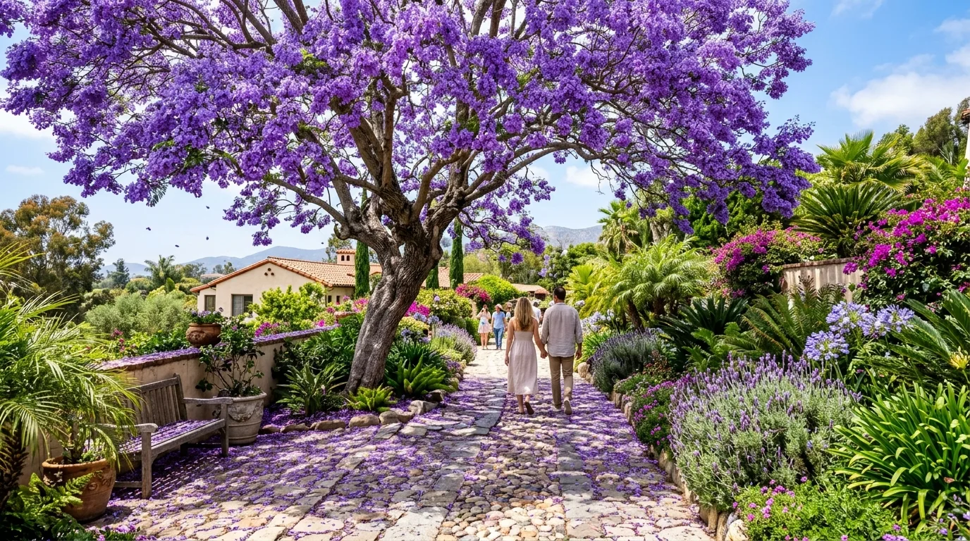 Flowering Tree in a Garden Bed